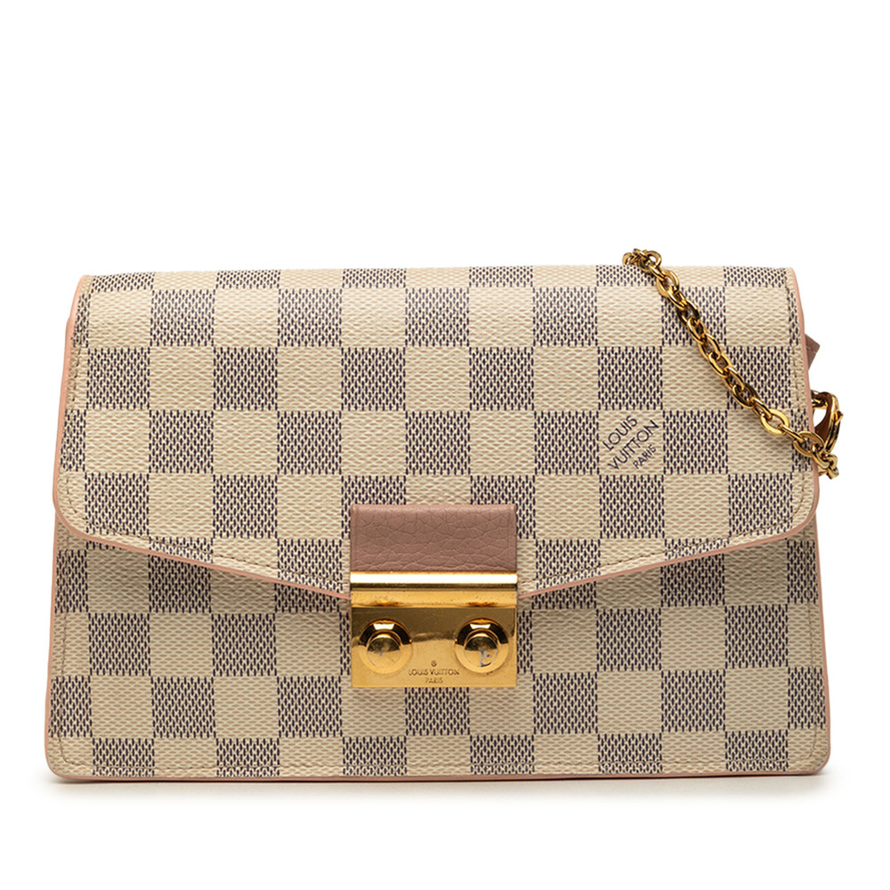 Pre-Loved Louis Vuitton Damier Azur Croisette Wallet on Chain